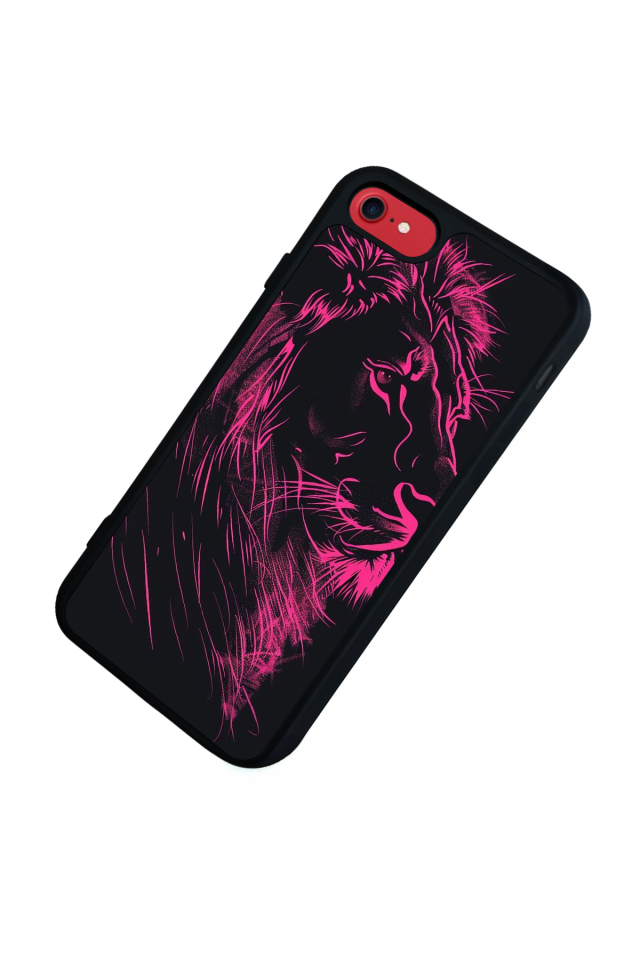 iPhone SE Uyumlu Aslan Tasarımlı Glossy Premium Kılıf