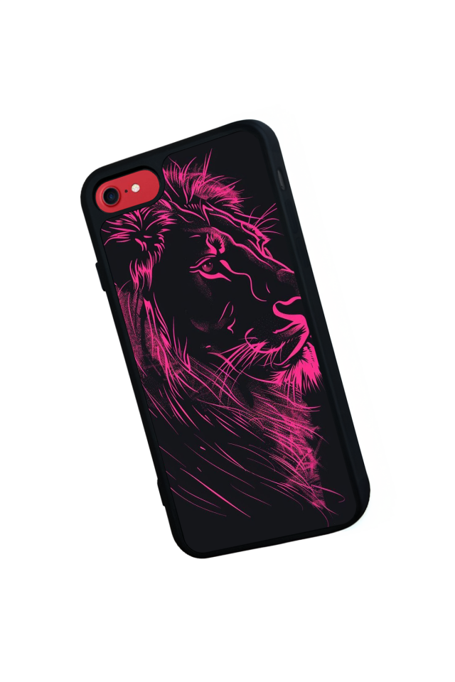 iPhone SE Uyumlu Aslan Tasarımlı Glossy Premium Kılıf