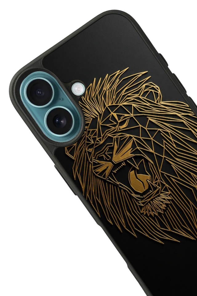 iPhone 16 Plus Uyumlu Aslan Tasarımlı Glossy Premium Kılıf