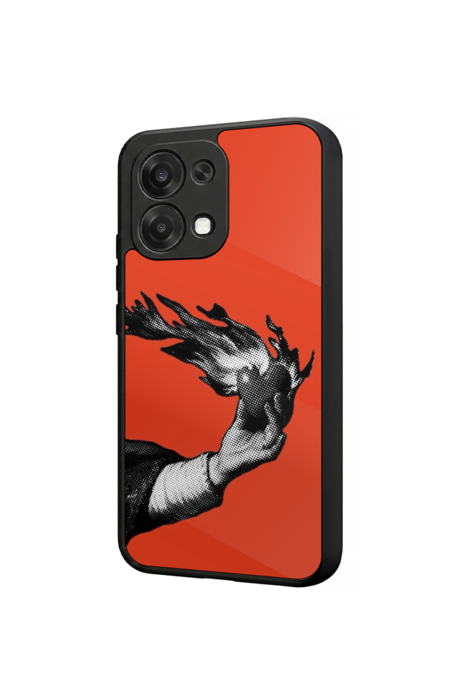 Oppo A6 Pro Uyumlu Kirmizi Tasarımlı Glossy Premium Kılıf