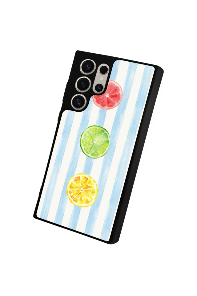 Samsung Galaxy S22 Ultra Uyumlu Limon Tasarımlı Glossy Premium Kılıf