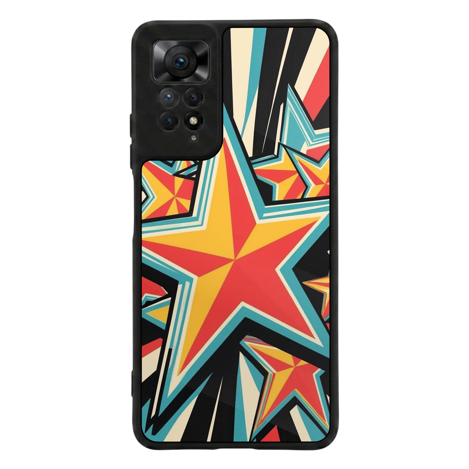 Xiaomi Redmi Note 12 Pro Uyumlu Retro Yildizlar Tasarımlı Glossy Premium Kılıf