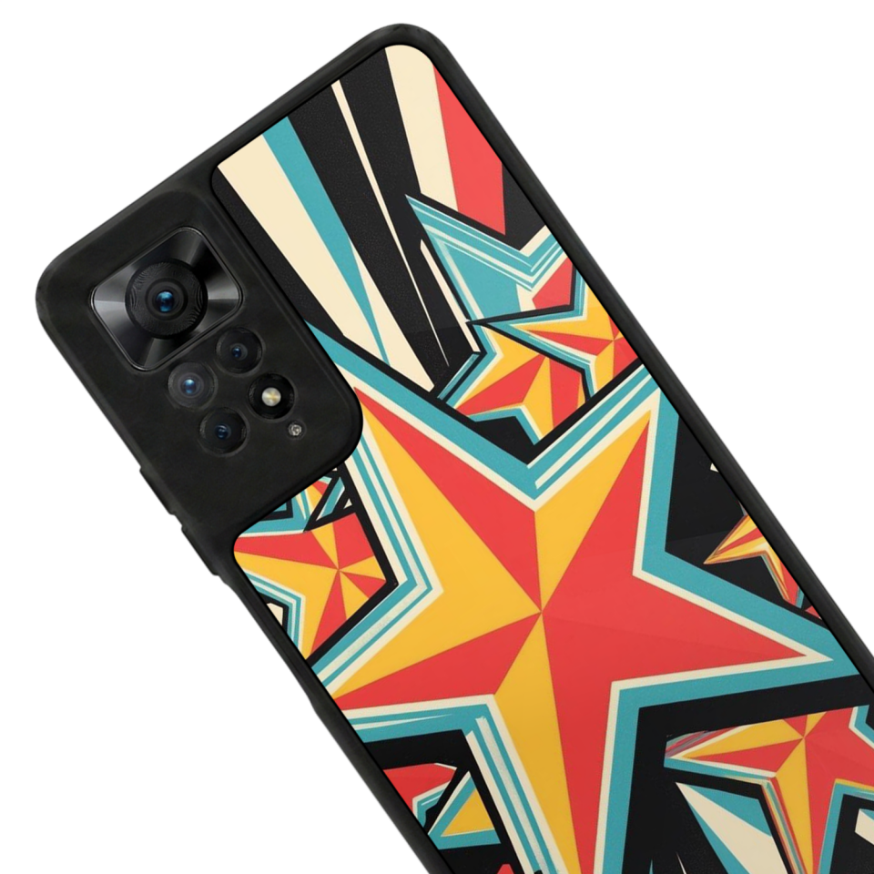 Xiaomi Redmi Note 12 Pro Uyumlu Retro Yildizlar Tasarımlı Glossy Premium Kılıf