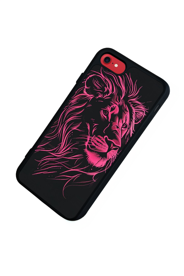 iPhone SE Uyumlu Aslan Tasarımlı Glossy Premium Kılıf