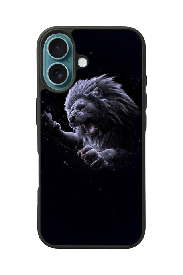 iPhone 16 Plus Uyumlu Aslan Tasarımlı Glossy Premium Kılıf