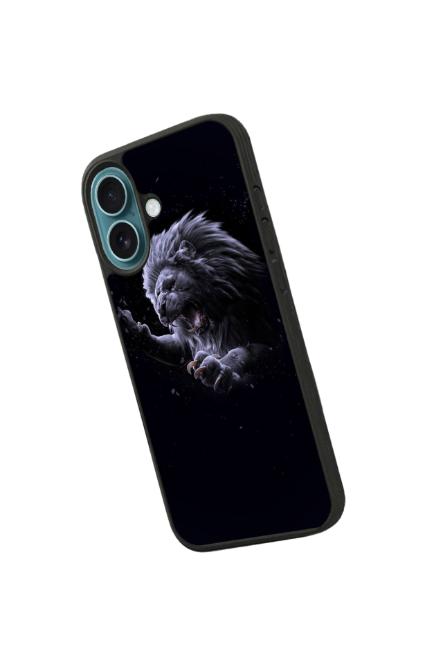 iPhone 16 Plus Uyumlu Aslan Tasarımlı Glossy Premium Kılıf