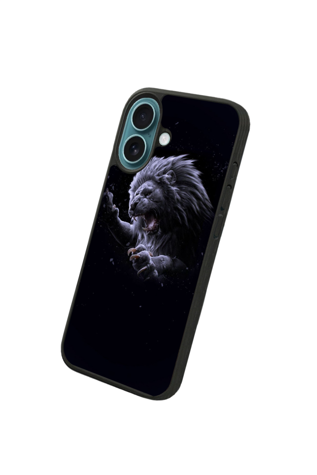 iPhone 16 Plus Uyumlu Aslan Tasarımlı Glossy Premium Kılıf