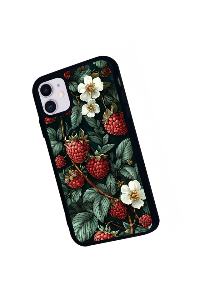 iPhone 11 Uyumlu Botanik Tasarımlı Glossy Premium Kılıf