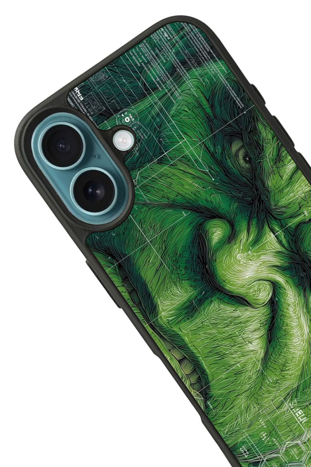 iPhone 16 Plus Uyumlu Hulk Tasarımlı Glossy Premium Kılıf