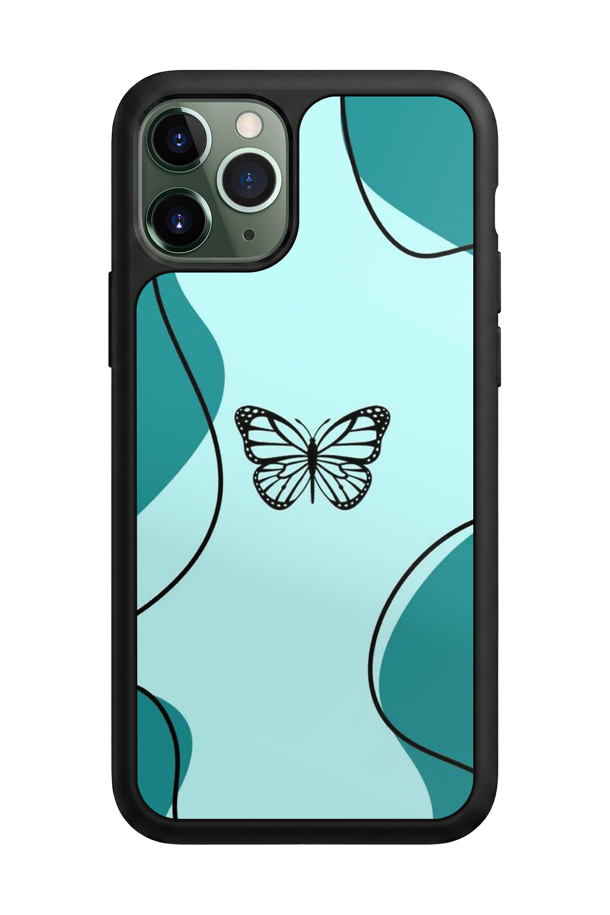 iPhone 11 Pro Max Uyumlu Kelebek Tasarımlı Glossy Premium Kılıf