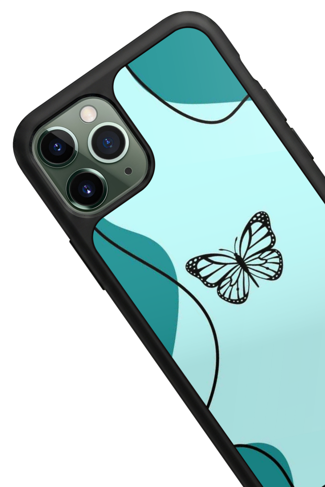 iPhone 11 Pro Max Uyumlu Kelebek Tasarımlı Glossy Premium Kılıf