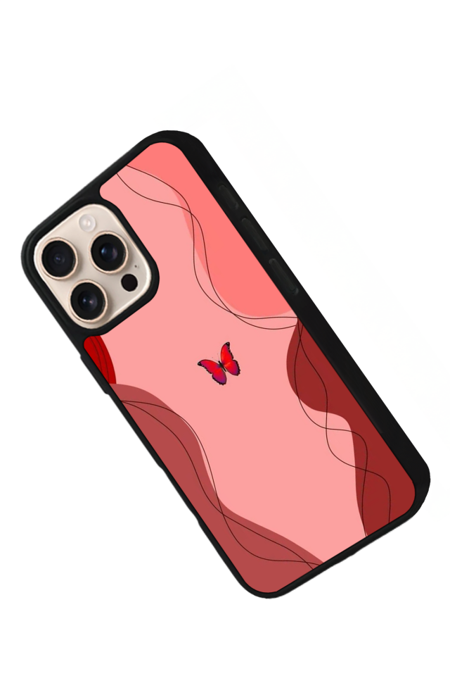 iPhone 14 Pro Uyumlu Kelebek Tasarımlı Glossy Premium Kılıf