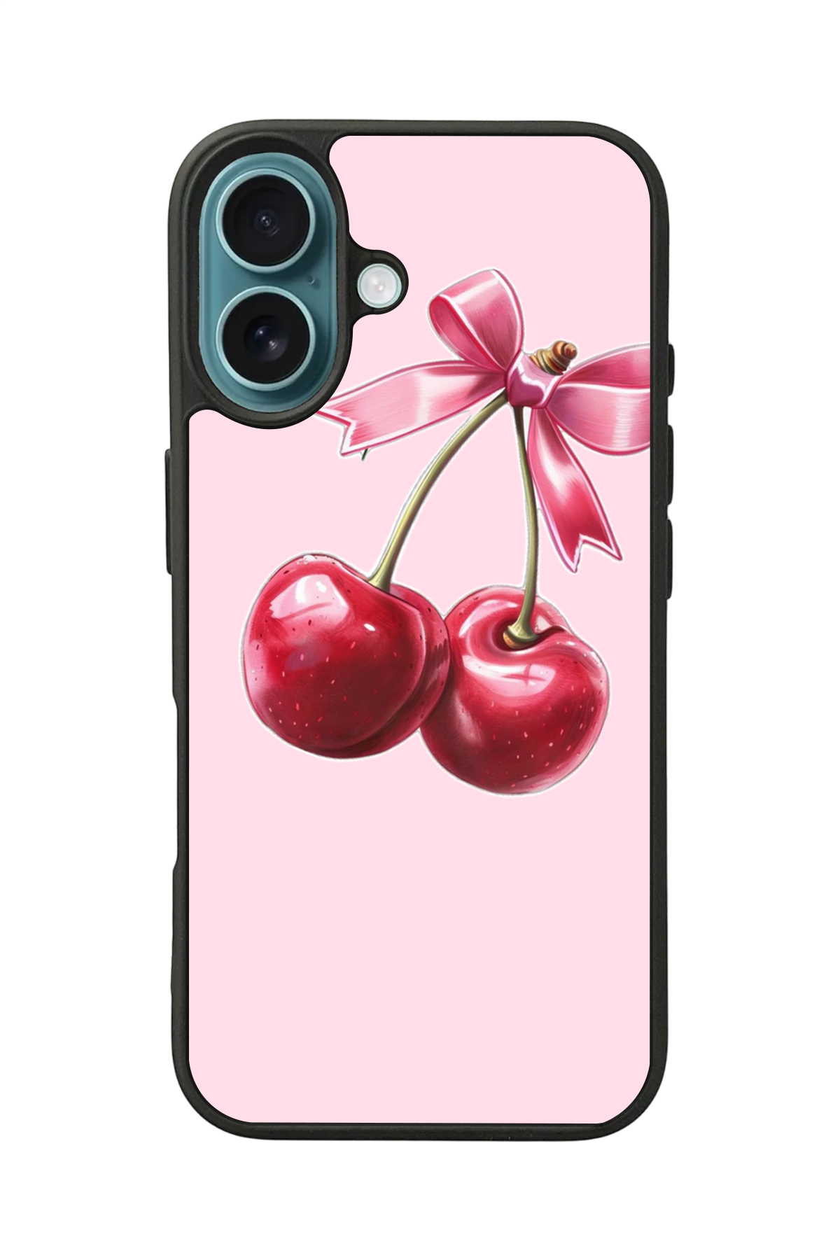 iPhone 16 Uyumlu Kiraz Tasarımlı Glossy Premium Kılıf
