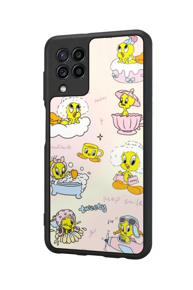 Samsung Galaxy M32 Uyumlu Tweety Tasarımlı Glossy Premium Kılıf