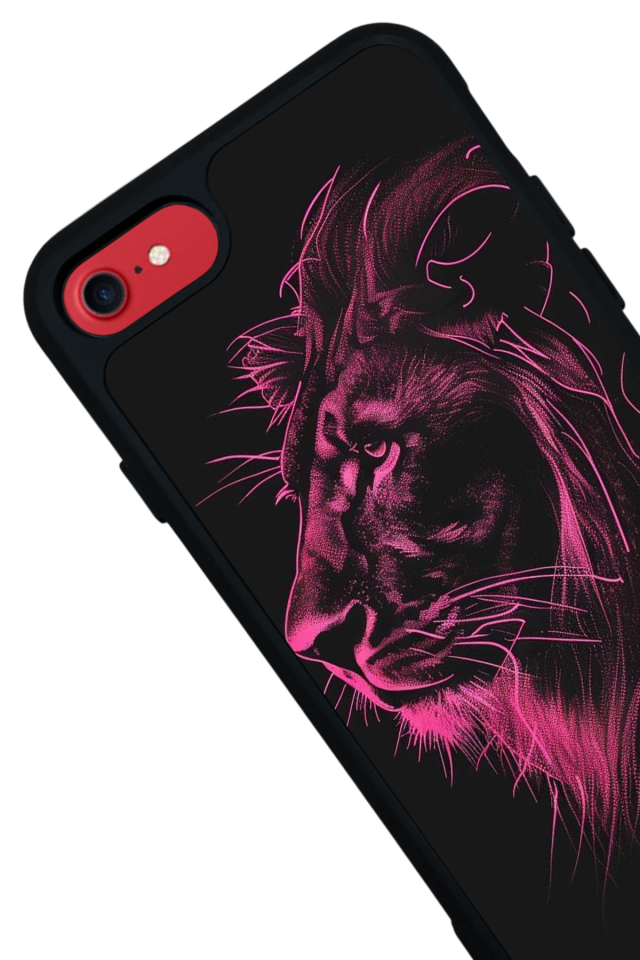 iPhone SE Uyumlu Aslan Tasarımlı Glossy Premium Kılıf