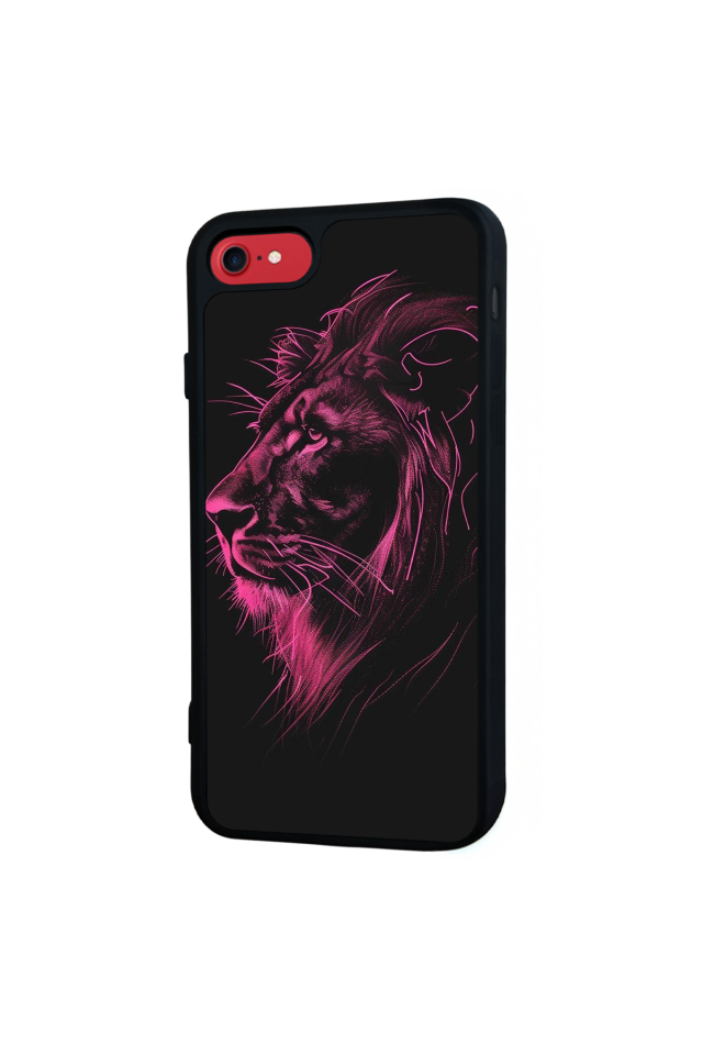 iPhone SE Uyumlu Aslan Tasarımlı Glossy Premium Kılıf