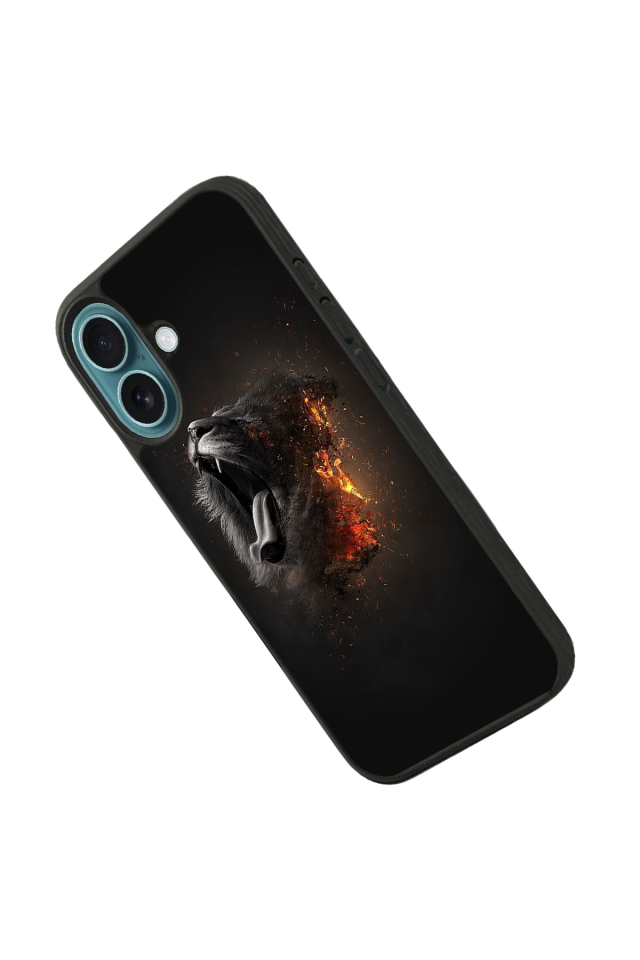 iPhone 16 Plus Uyumlu Aslan Tasarımlı Glossy Premium Kılıf