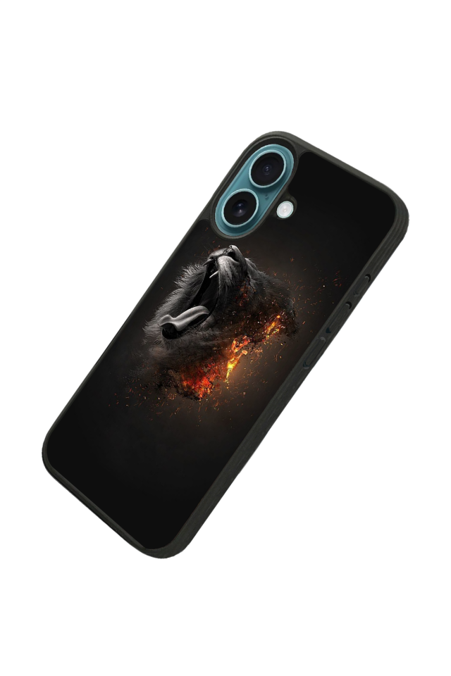 iPhone 16 Plus Uyumlu Aslan Tasarımlı Glossy Premium Kılıf