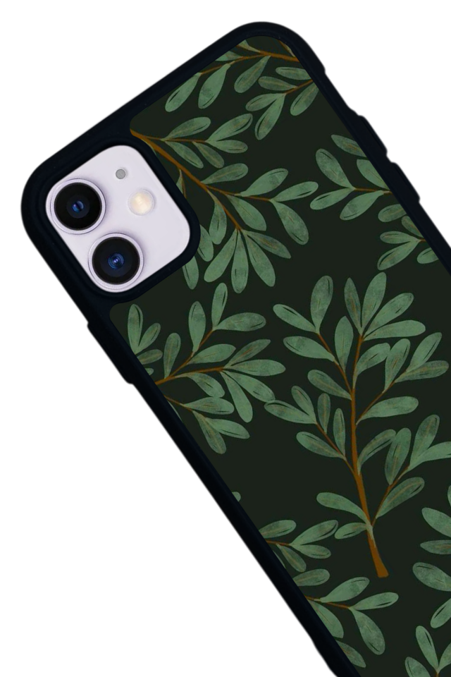 iPhone 11 Uyumlu Botanik Tasarımlı Glossy Premium Kılıf
