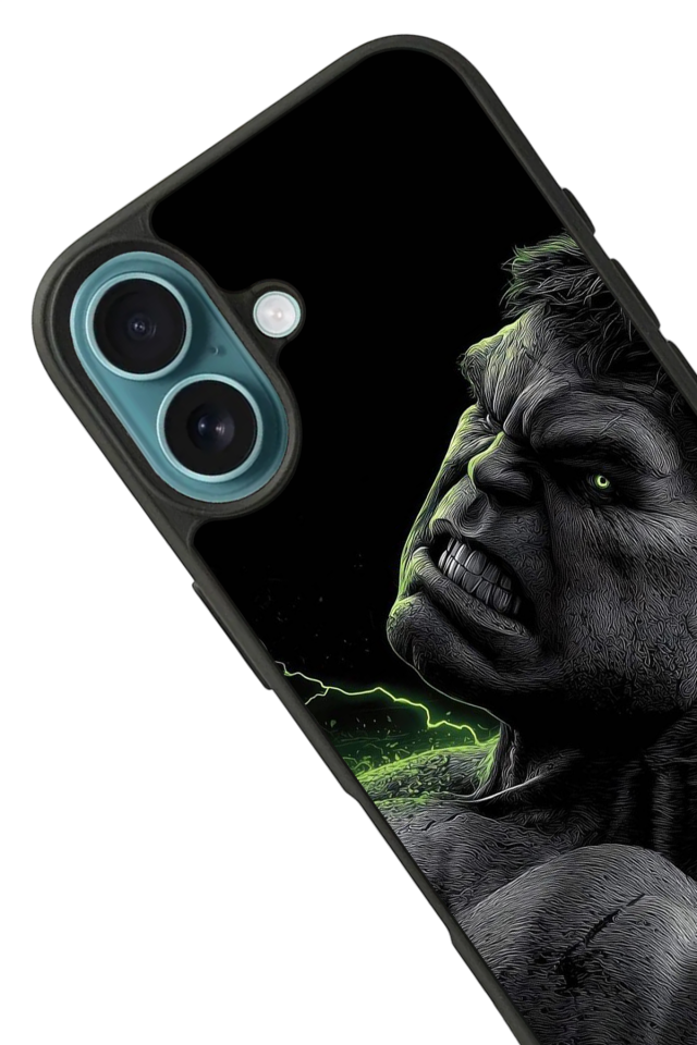 iPhone 16 Plus Uyumlu Hulk Tasarımlı Glossy Premium Kılıf