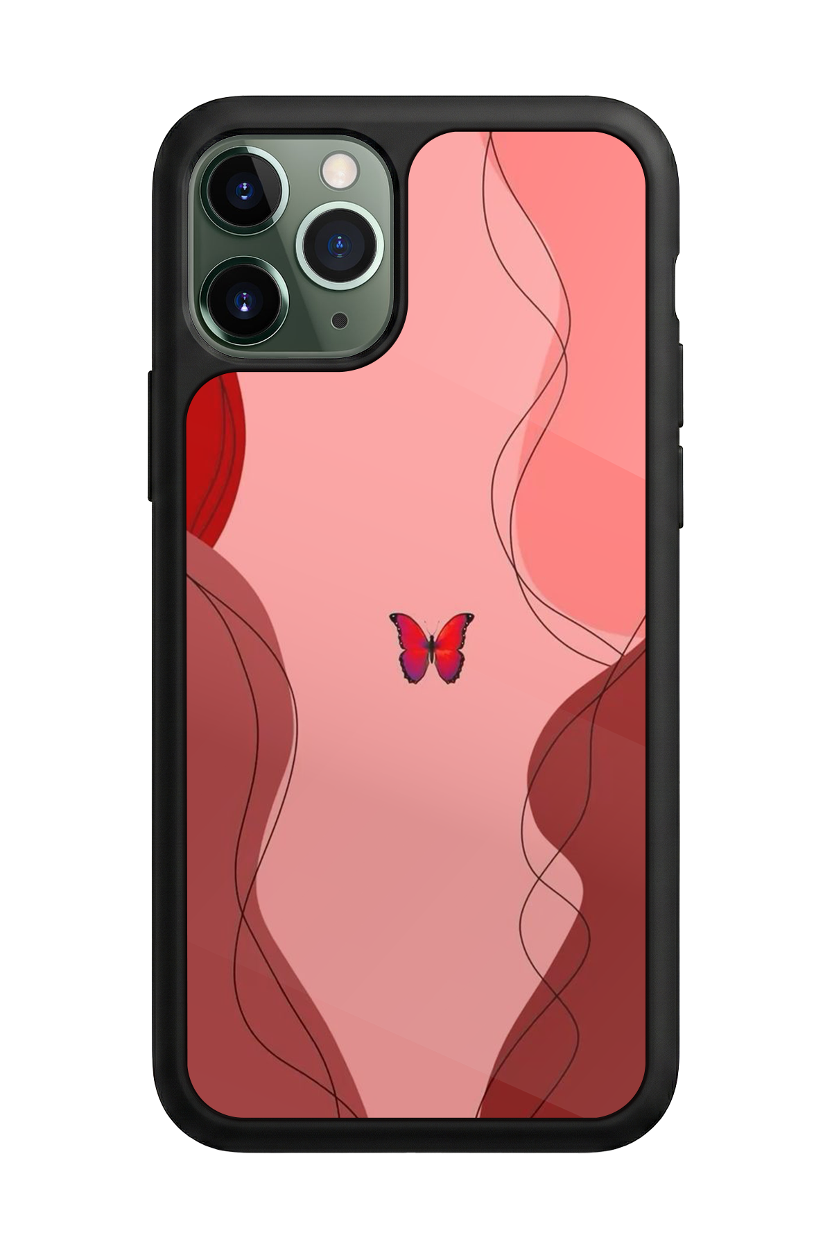 iPhone 11 Pro Max Uyumlu Kelebek Tasarımlı Glossy Premium Kılıf