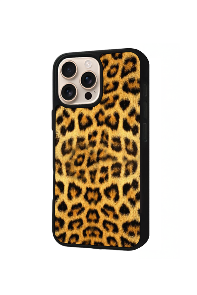 iPhone 15 Pro Max Uyumlu Leopar Tasarımlı Glossy Premium Kılıf