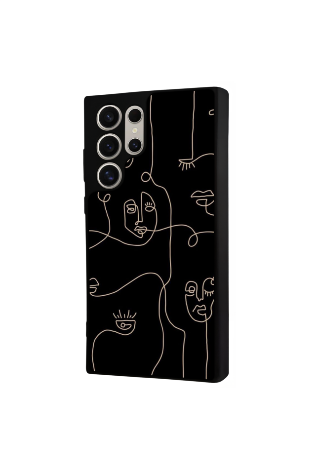 Samsung Galaxy S22 Ultra Uyumlu Line Art Tasarımlı Glossy Premium Kılıf