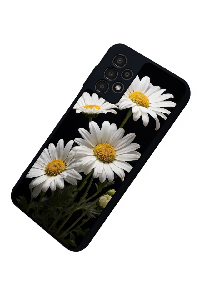 Samsung Galaxy A13 Uyumlu Papatya Tasarımlı Glossy Premium Kılıf