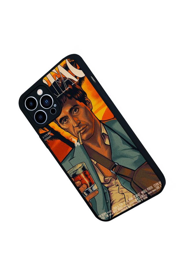 iPhone 12 Pro Max Uyumlu Scarface Tasarımlı Glossy Premium Kılıf