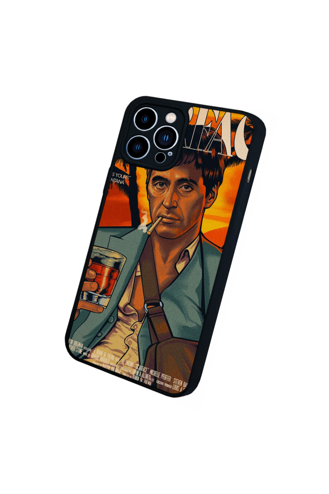 iPhone 12 Pro Max Uyumlu Scarface Tasarımlı Glossy Premium Kılıf