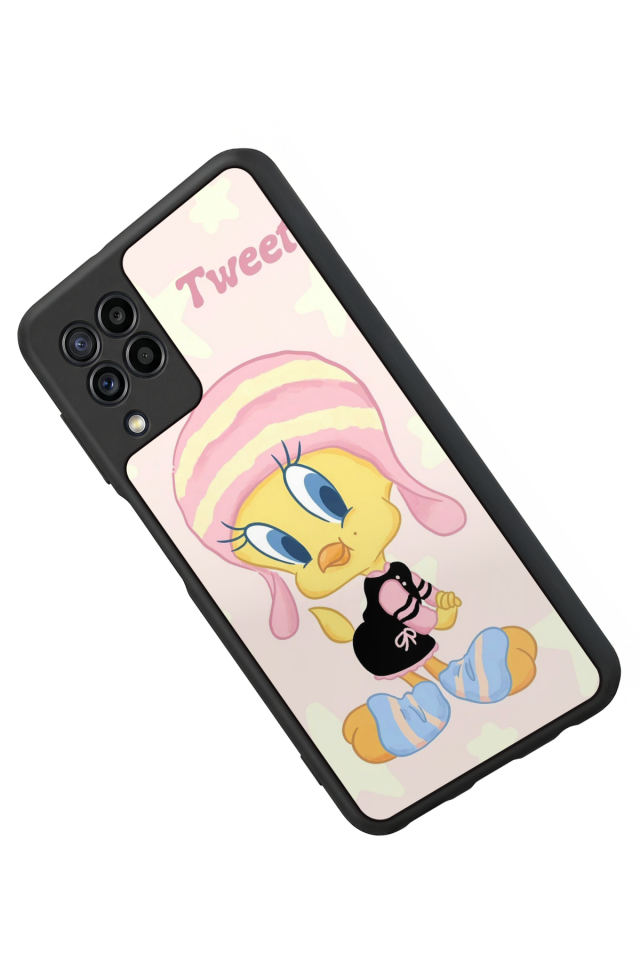 Samsung Galaxy M32 Uyumlu Tweety Tasarımlı Glossy Premium Kılıf