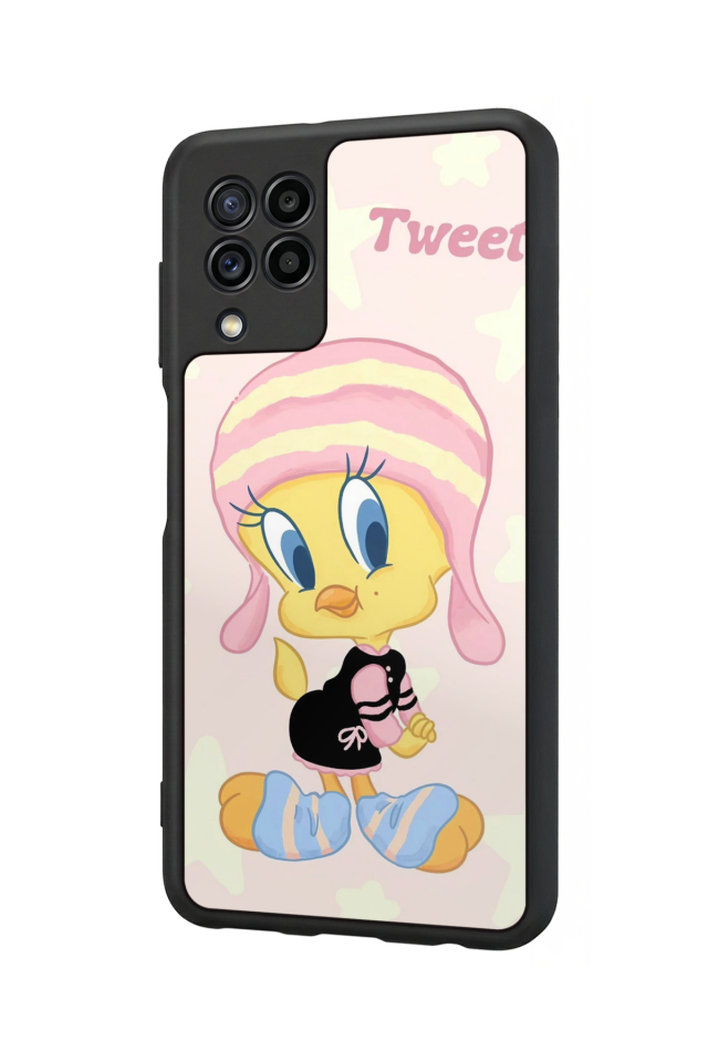 Samsung Galaxy M32 Uyumlu Tweety Tasarımlı Glossy Premium Kılıf