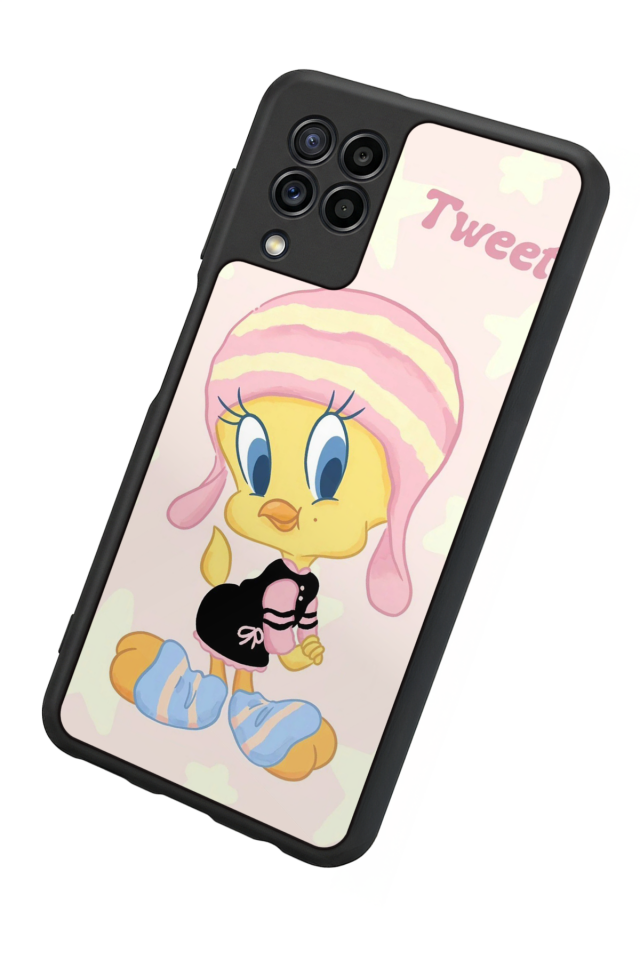 Samsung Galaxy M32 Uyumlu Tweety Tasarımlı Glossy Premium Kılıf