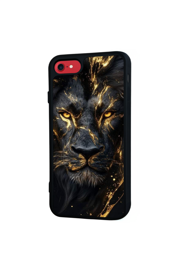 iPhone SE Uyumlu Aslan Tasarımlı Glossy Premium Kılıf