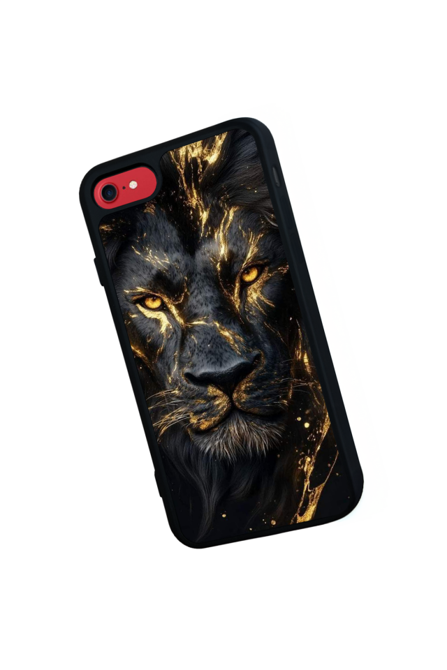 iPhone SE Uyumlu Aslan Tasarımlı Glossy Premium Kılıf