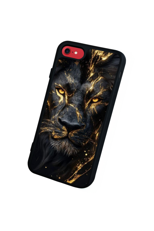iPhone SE Uyumlu Aslan Tasarımlı Glossy Premium Kılıf