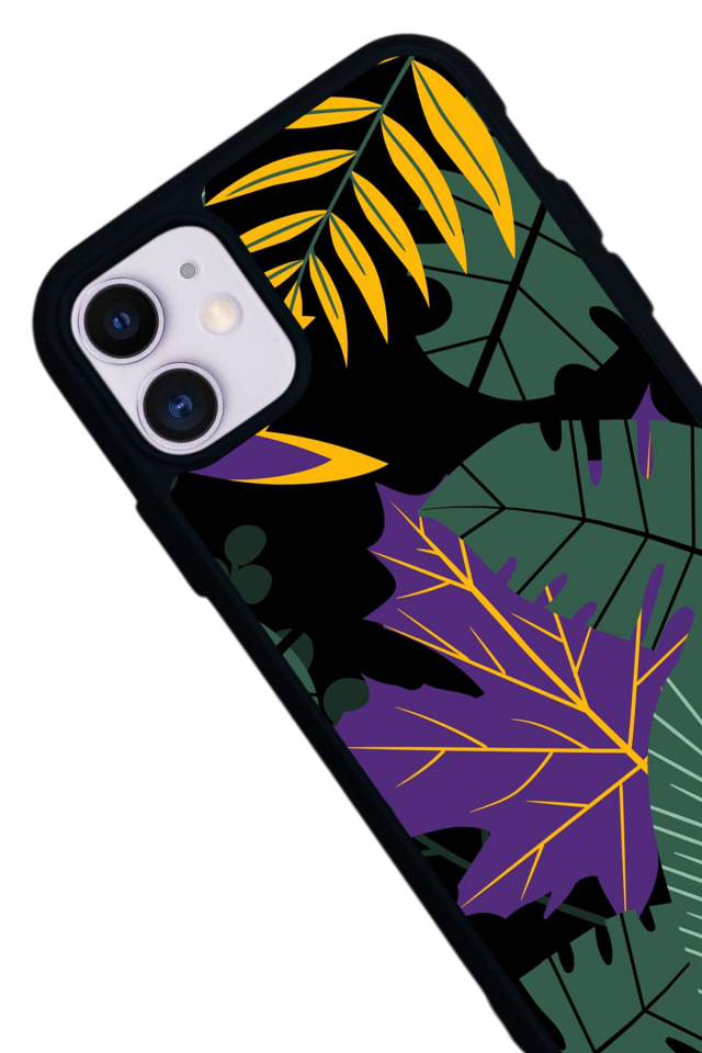 iPhone 11 Uyumlu Botanik Tasarımlı Glossy Premium Kılıf