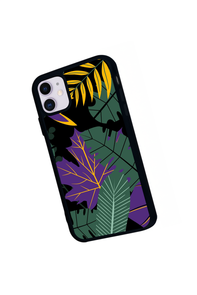 iPhone 11 Uyumlu Botanik Tasarımlı Glossy Premium Kılıf