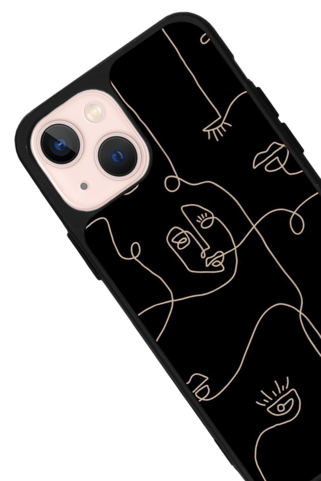 iPhone 14 Plus Uyumlu Line Art Tasarımlı Glossy Premium Kılıf