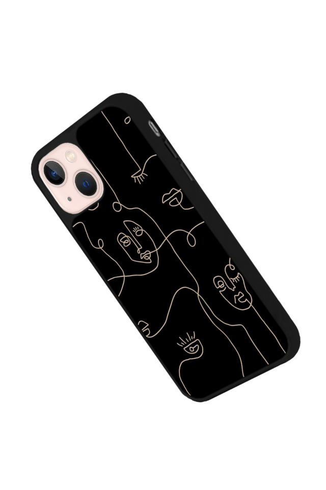 iPhone 14 Plus Uyumlu Line Art Tasarımlı Glossy Premium Kılıf