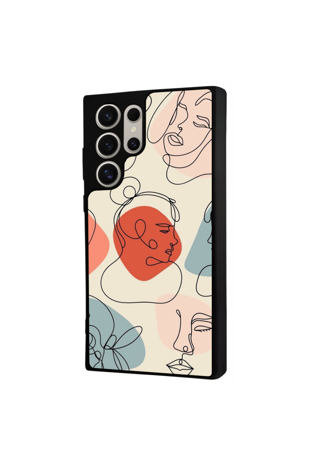 Samsung Galaxy S22 Ultra Uyumlu Line Art Tasarımlı Glossy Premium Kılıf