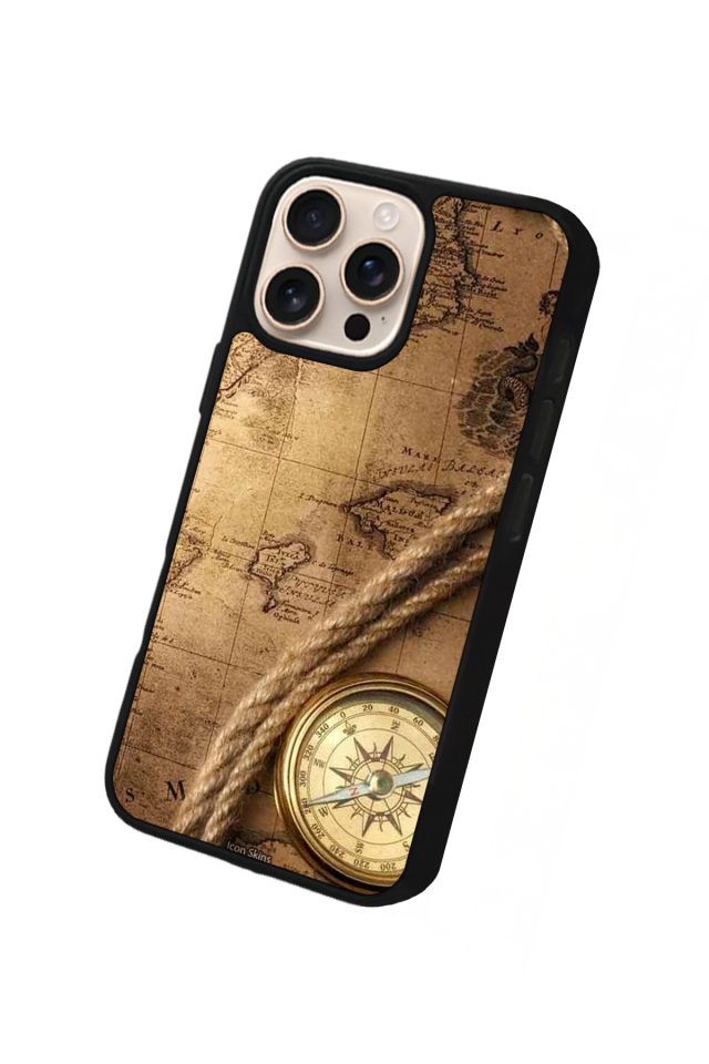 iPhone 16 Pro Max Uyumlu Pusula Tasarımlı Glossy Premium Kılıf