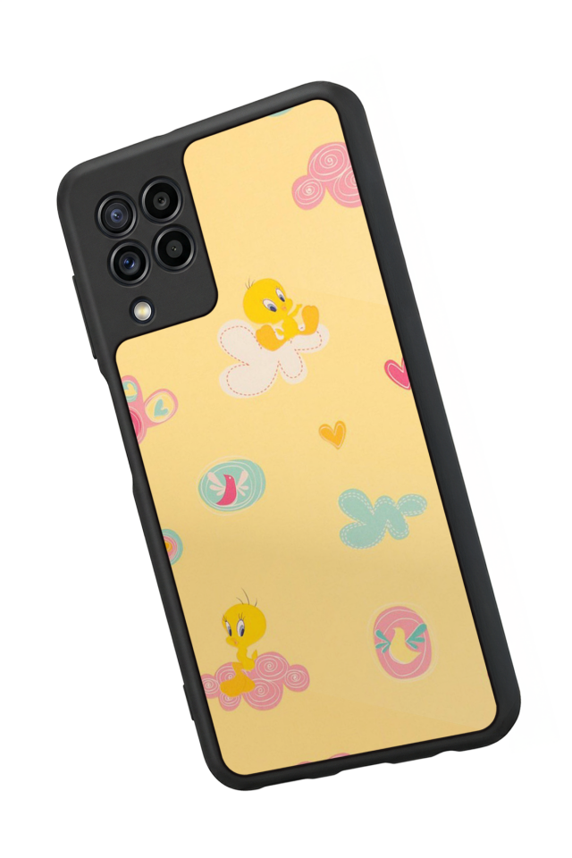 Samsung Galaxy M32 Uyumlu Tweety Tasarımlı Glossy Premium Kılıf