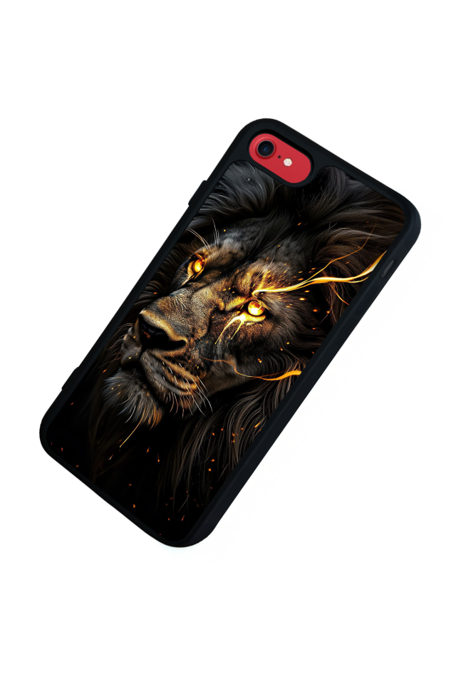 iPhone SE Uyumlu Aslan Tasarımlı Glossy Premium Kılıf
