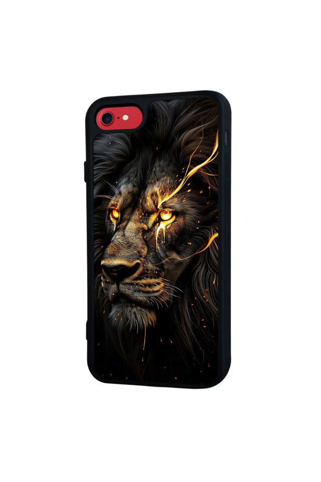iPhone SE Uyumlu Aslan Tasarımlı Glossy Premium Kılıf