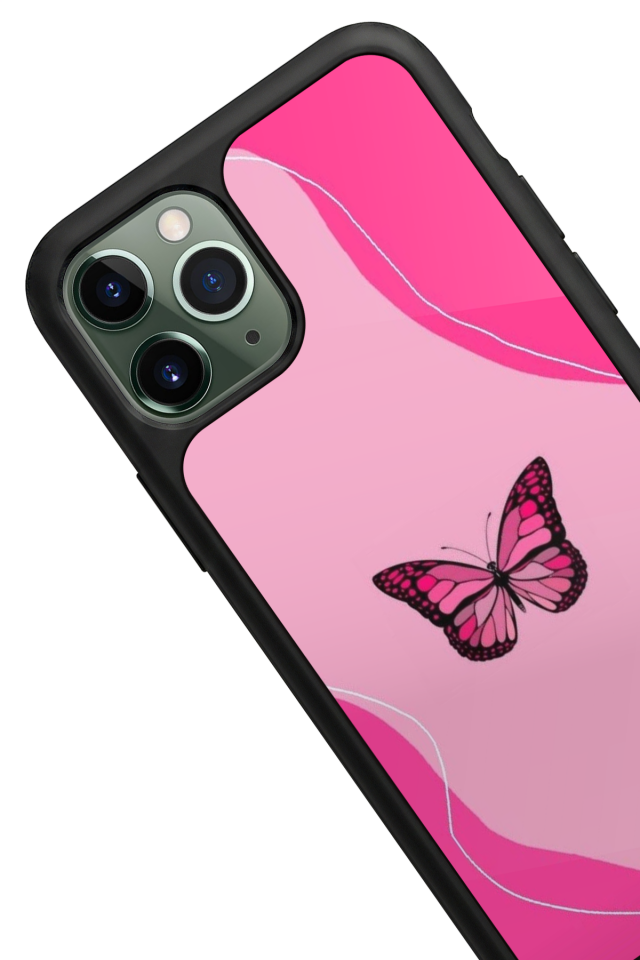 iPhone 11 Pro Max Uyumlu Kelebek Tasarımlı Glossy Premium Kılıf