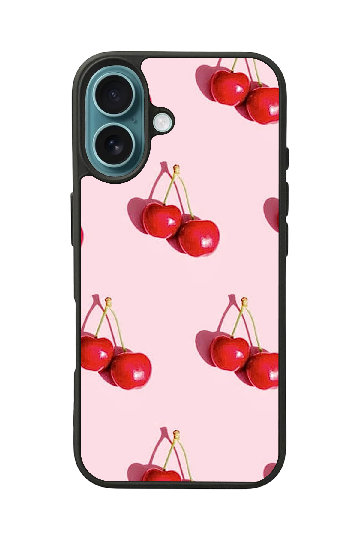 iPhone 16 Uyumlu Kiraz Tasarımlı Glossy Premium Kılıf
