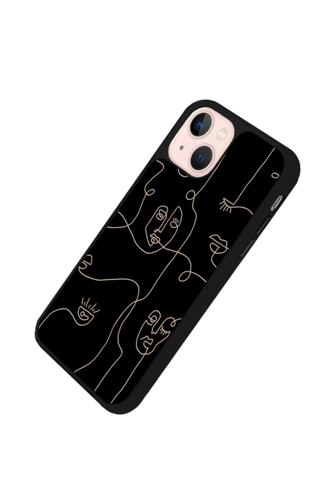 iPhone 14 Plus Uyumlu Line Art Tasarımlı Glossy Premium Kılıf