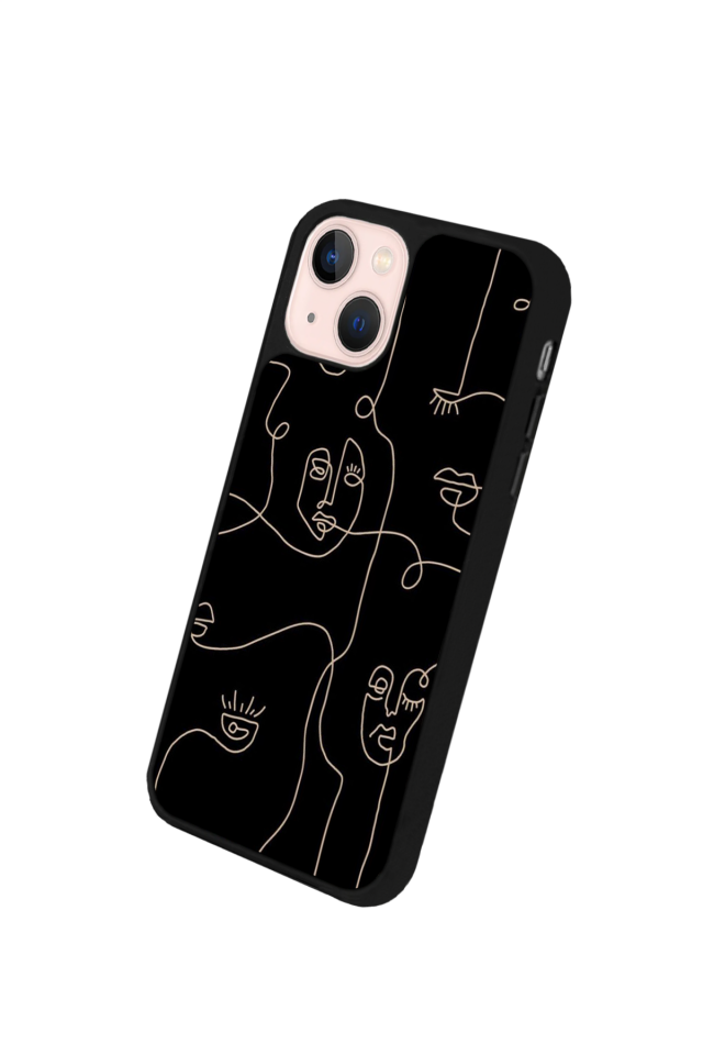 iPhone 14 Plus Uyumlu Line Art Tasarımlı Glossy Premium Kılıf