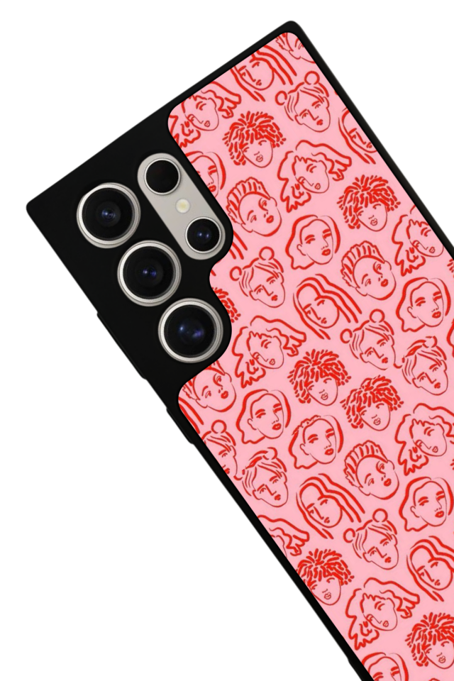 Samsung Galaxy S22 Ultra Uyumlu Line Art Tasarımlı Glossy Premium Kılıf